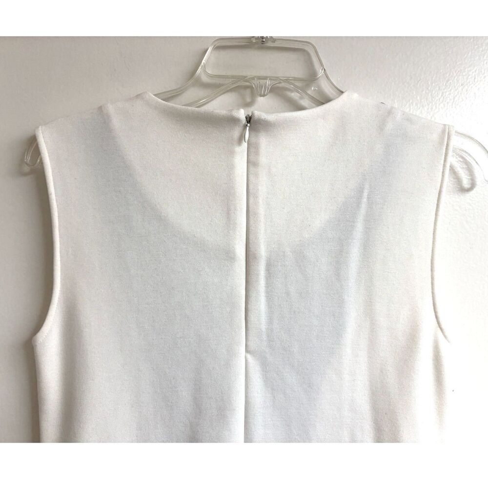 Calvin Klein Sequin Peplum Top White Black Colorblock Sleeveless Holiday Shine S - Picture 5 of 7